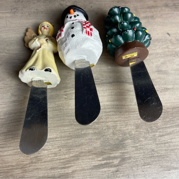 Holiday Figurine Individual Spreader Set of 3 - Angel, Snowman, & Christmas Tree - Picture 2 of 11